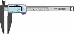 Fractional plastic digital calipers with long jaws