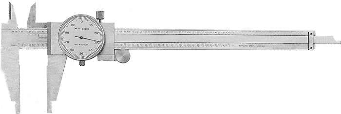 Heavy duty dial caliper (with upper measuring jaws)