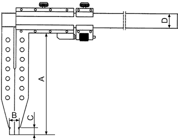 Large Long Jaw Vernier Caliper sketch