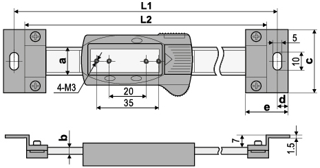 Large Digital Linear Scale (Horizontal type) mounting dimension