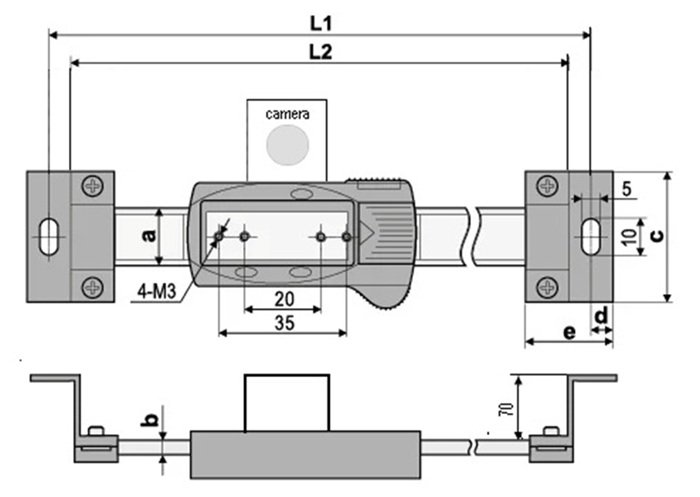Digital Linear Scale with camera mounting dimension